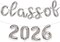 Silver Class of 2026 Graduation Balloons - 16 Inch Foil Letter & Number Banner - Silver Graduation Party Decorations for High School, College & University Commencement Backdrop